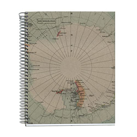 Miquelrius - Carnet de notes 100 % Recyclé, 1 bande de couleur, A5, 80 feuilles à rayures horizontales, papier 80 g, 2 perceuses