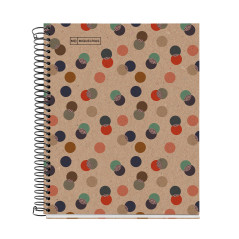 Miquelrius - Carnet 100% Recyclé, 1 Bande Couleur, A5, 80 Feuilles Lignées Horizontalement, Papier 80 g, 2 Trous, Couverture Car