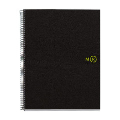 Miquelrius - Carnet de notes A4, 120 feuilles, 4 bandes de couleur, papier recyclé, grille 5 mm, couverture en polypropylène rec