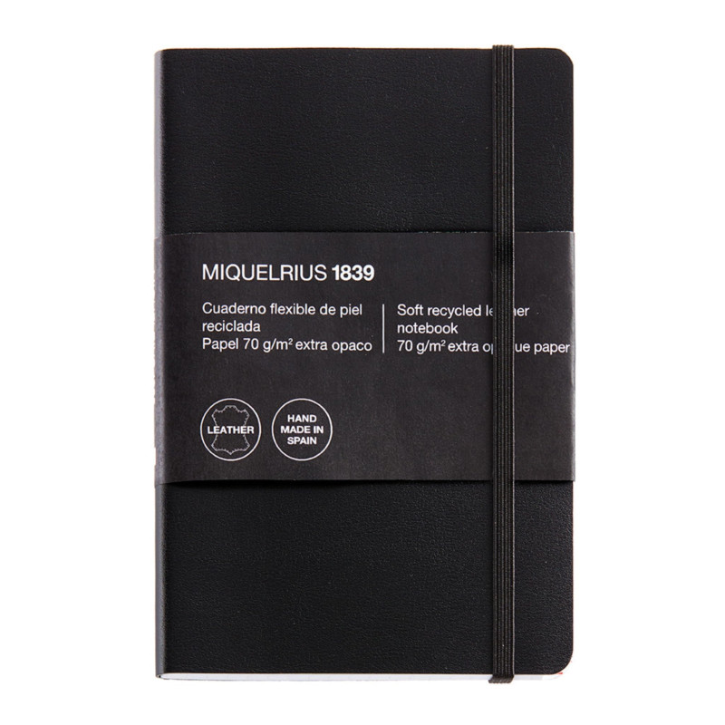 Miquelrius - Carnet souple en cuir recyclé, Format 8º 104 x 150 mm, 300 Feuilles de 70 g/m², Papier extra opaque, Grille intérie Miquelrius - Carnet souple en cuir recyclé, Format 8º 104 x 150 mm, 300 Feuilles de 70 g/m², Papier extra opaque, Grille intérie