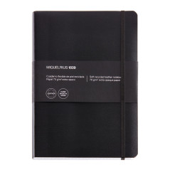 Miquelrius - Carnet souple en cuir recyclé, Format 4º 152 x 210 mm, 300 Feuilles de 70 g/m², Papier extra opaque, Grille intérie