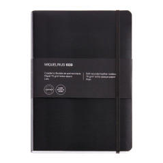 Miquelrius - Cahier souple en cuir recyclé, Format 4º 152 x 210 mm, 100 Feuilles de 70 g/m², Papier extra opaque, Intérieur liss