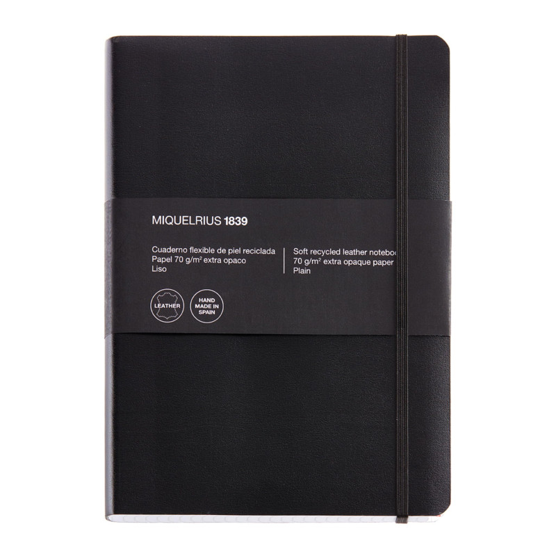 Miquelrius - Cahier souple en cuir recyclé, Format 4º 152 x 210 mm, 100 Feuilles de 70 g/m², Papier extra opaque, Intérieur liss Miquelrius - Cahier souple en cuir recyclé, Format 4º 152 x 210 mm, 100 Feuilles de 70 g/m², Papier extra opaque, Intérieur liss