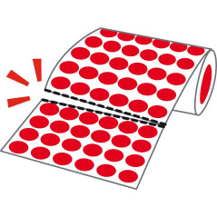 Apli kids 102411-4 rouleaux de gommettes rondes Ø 33 mm - Gommettes rondes de couleurs pour enfants - Marron,Rose,Mauve,Orange.
