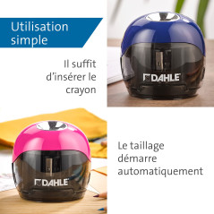 DAHLE 00250-16891 Taille-crayon électrique 250 avec 2 couteaux opposés à piles Bleu