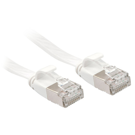Lindy Câble réseau Plat Cat.6A U/FTP, Blanc, 5m