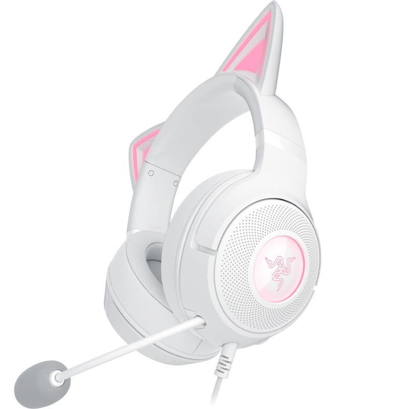 Razer Kraken Kitty V2 - Casque Filaire RGB avec Kitty Ears pour Le Jeu et Le Streaming (325 g, Triforce 40 mm Drivers, HyperClea Razer Kraken Kitty V2 - Casque Filaire RGB avec Kitty Ears pour Le Jeu et Le Streaming (325 g, Triforce 40 mm Drivers, HyperClea