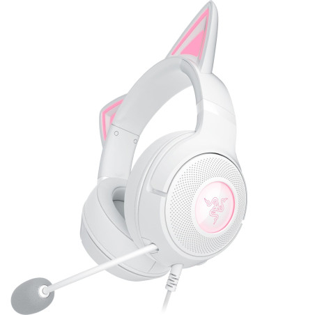 Razer Kraken Kitty V2 - Casque Filaire RGB avec Kitty Ears pour Le Jeu et Le Streaming (325 g, Triforce 40 mm Drivers, HyperClea