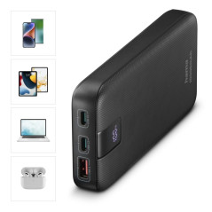 Hama PD 10 - Batterie Externe 20 W [Power Bank 10 000mAh] [Batterie Portable PD 3.0 & QC 3.0], USB C, Compatible avec Les iPhone