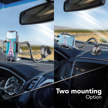 cellularline | Hug Flexi XL - Universal - Support de téléphone de Voiture avec Fixation à Ventouse - Universel pour Tous Les tél