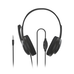 Hama HS-P100 V2 Casque Micro - Casque Jack, Microphone Intégré, Ultra léger, Télécommande Intégrée - Noir