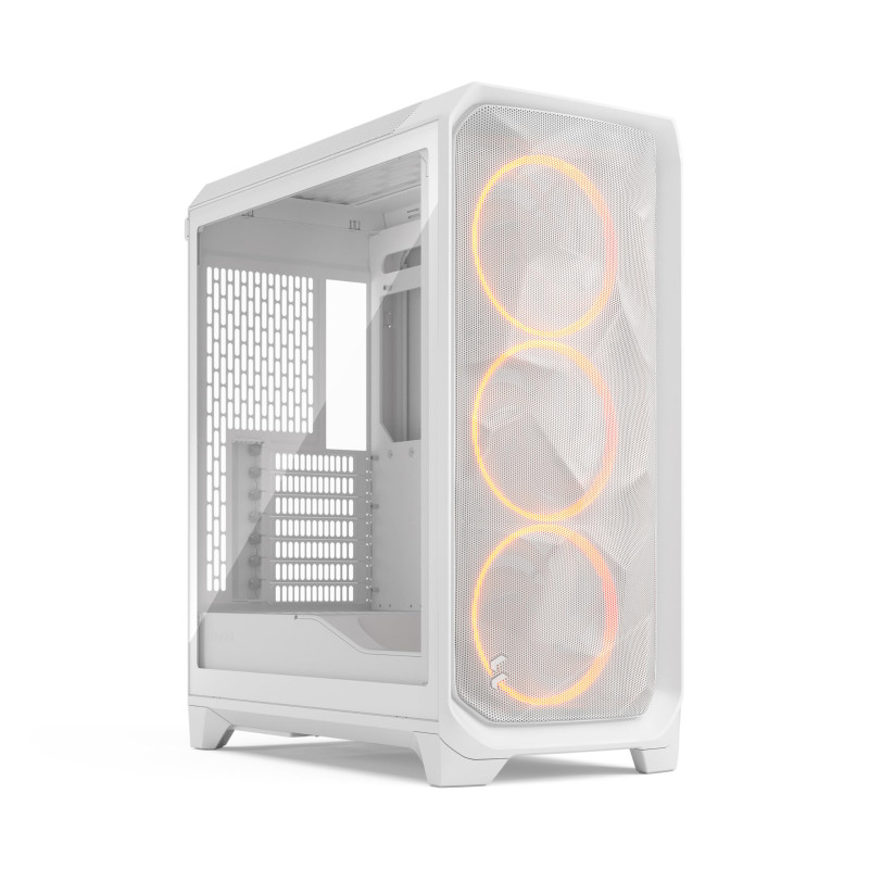 Fractal Design Meshify 3 RGB White Tempered Glass Clear Tint - High Airflow PC Gaming Case - Mesh Front Panel - Three ARGB Momen Fractal Design Meshify 3 RGB White Tempered Glass Clear Tint - High Airflow PC Gaming Case - Mesh Front Panel - Three ARGB Momen