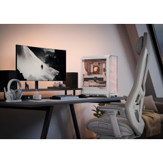 Fractal Design Meshify 3 RGB White Tempered Glass Clear Tint - High Airflow PC Gaming Case - Mesh Front Panel - Three ARGB Momen