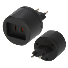Brennenstuhl 1508500010 Adaptateur Secteur de Voyage Usa/Euro Avec Fusible, Noir
