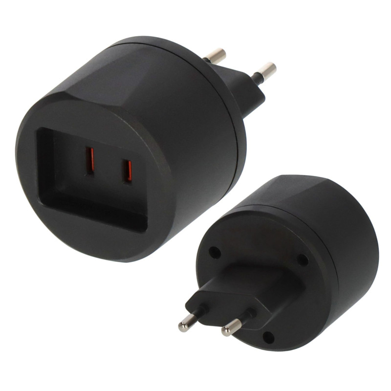 Brennenstuhl 1508500010 Adaptateur Secteur de Voyage Usa/Euro Avec Fusible, Noir Brennenstuhl 1508500010 Adaptateur Secteur de Voyage Usa/Euro Avec Fusible, Noir