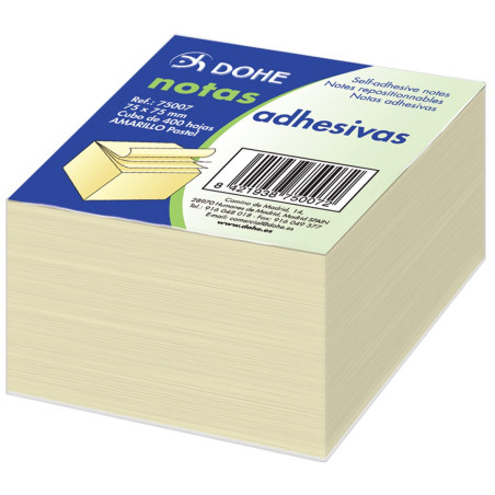 DOHE - Cubes de notes autoadhésives - 75 x 75 mm - 400 feuilles