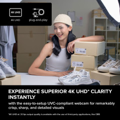 CREATIVE Webcam USB Live! Cam Sync 4K UHD avec Compensation de Contre-Jour, Jusqu’à 40 FPS, Objectif Grand Angle de 95°, Objecti