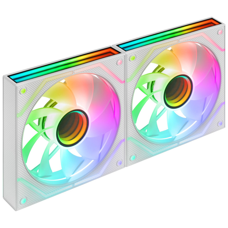 Mars Gaming MF-3DPROX2R, Kit de 2 Ventilateurs 120mm, Pales Inversées, Éclairage ARGB Triple Miroir Infini 360°, Contrôle PWM, R Mars Gaming MF-3DPROX2R, Kit de 2 Ventilateurs 120mm, Pales Inversées, Éclairage ARGB Triple Miroir Infini 360°, Contrôle PWM, R