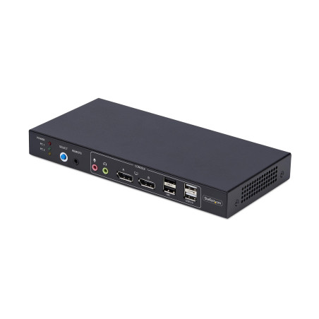 StarTech.com Switch KVM DisplayPort 2 Ports avec Matrice Vidéo Double Vue, 4K 60Hz, Hub 4x Ports USB, Matrice KVM DP 1.2, TAA