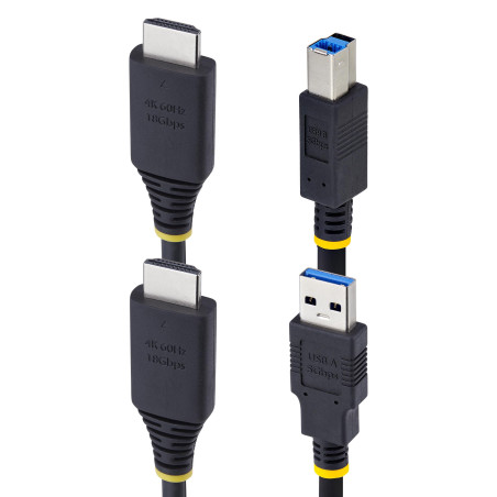 StarTech.com Câble KVM HDMI de 3 m et USB 5Gbps, 4K 60Hz, Câble Combo HDMI 2.0 et USB pour Commutateurs/Switchs KVM