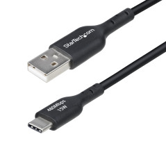 StarTech.com Câble de Charge USB-A vers USB-C de 3m, Charge et Synchronisation, 3A, USB 2.0, Gaine TPE - Cordon USB Noir