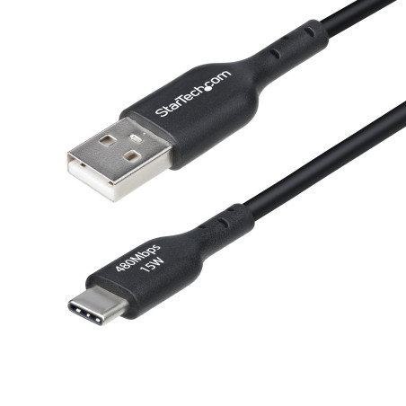 StarTech.com Câble de Charge USB-A vers USB-C de 3m, Charge et Synchronisation, 3A, USB 2.0, Gaine TPE - Cordon USB Noir