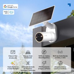 Tapo C460 KIT Caméra de Surveillance Extérieure 4K 8MP avec Panneau Solaire, Vision Nocturne Couleur Starlight, Wi-FI Dual-Band,