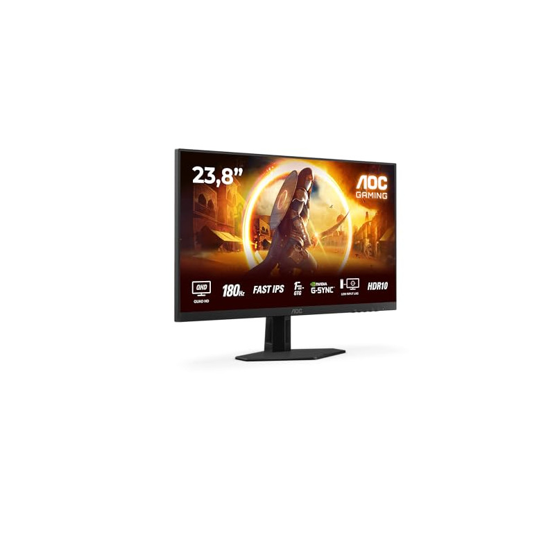 AOC Moniteur Q24G4RE 23.8 180Hz Fast IPS Dalle, 1ms GtG, HDR10, G-Sync Compatible, (2560x1440 HDMI 2X 2.0 DP 1x 1.4) Noir AOC Moniteur Q24G4RE 23.8 180Hz Fast IPS Dalle, 1ms GtG, HDR10, G-Sync Compatible, (2560x1440 HDMI 2X 2.0 DP 1x 1.4) Noir