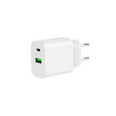 SPC 20W Fast Charger - Chargeur Mural 20W USB-C + USB-A | Power Delivery | Charge Rapide et sûre pour téléphones, tablettes et A