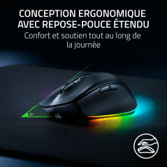 Razer Pro Click V2 - Souris Ergonomique sans Fil - Assistance IA - Capteur Optique 30K - Autonomie de 3,5 Mois (14 Zones Chroma