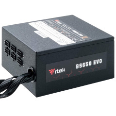 iTek Balimentation PC BS650 Evo – 650 W, Ventilateur HDB Hydraulic Dynamic Bearing de 12 mm, Protection PFC Active, Certificatio