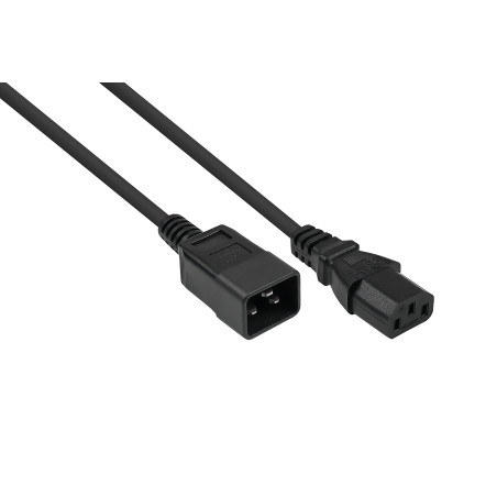 Rallonge pour Appareil Froid C20 vers Prise CEI C13 1,00 mm² 3 m Noir