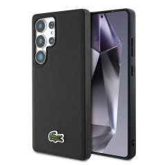 CG MOBILE Coque Originale Lacoste Logo brodé S25 Ultra Noire
