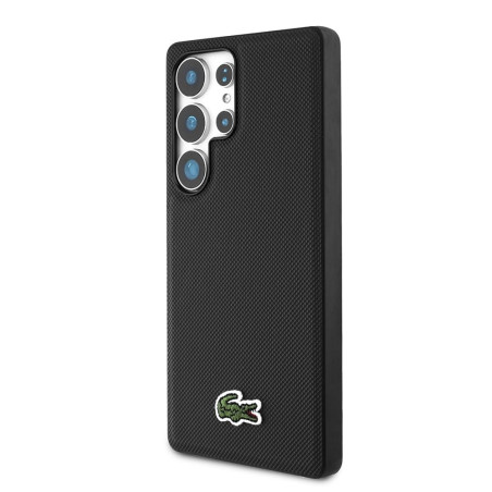 CG MOBILE Coque Originale Lacoste Logo brodé S25 Ultra Noire