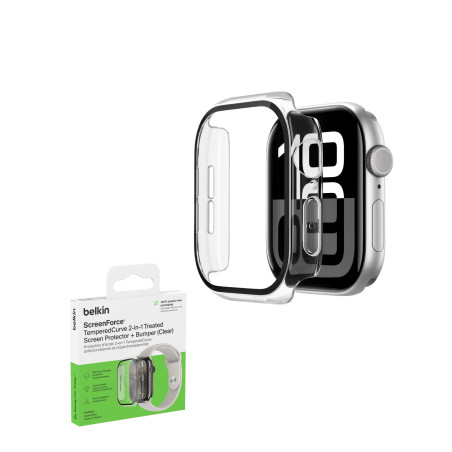 Belkin ScreenForce TemperedCurve Protection Apple Watch Series 10 46mm, protection d'écran 2-en-1, coque pour Apple Watch 10, pr