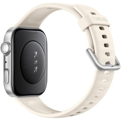 HUAWEI Montre connectée Watch Fit 4 Bluetooth Gris avec Bracelet en fluoroélastomère Blanc