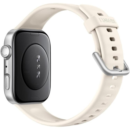 HUAWEI Montre connectée Watch Fit 4 Bluetooth Gris avec Bracelet en fluoroélastomère Blanc