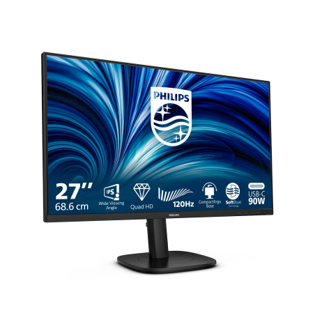 Philips Moniteur 27B2U3601 27 Pouces QHD, 120 Hz, IPS, 1 ms MPRT, réglage de la Hauteur, Adaptive Sync (2560 x 1440, HDMI 1 x 2.