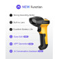 Inateck Scanner Code-Barres Laser sans Fil avec AI, 2.4GHz, Lecteur Code à Barres avec Portée de 60 Mètres, Batterie 2600mAh, Sc Inateck Scanner Code-Barres Laser sans Fil avec AI, 2.4GHz, Lecteur Code à Barres avec Portée de 60 Mètres, Batterie 2600mAh, Sc