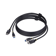 StarTech.com Câble KVM DisplayPort de 1,8m et USB 5Gbps, 4K 60Hz, Câble Combo à Compatibilité Universelle pour Switchs KVM