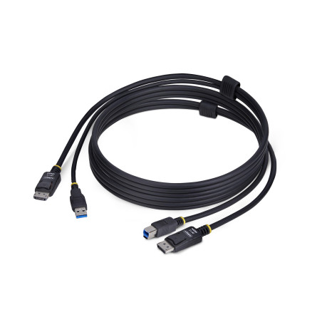 StarTech.com Câble KVM DisplayPort de 1,8m et USB 5Gbps, 4K 60Hz, Câble Combo à Compatibilité Universelle pour Switchs KVM