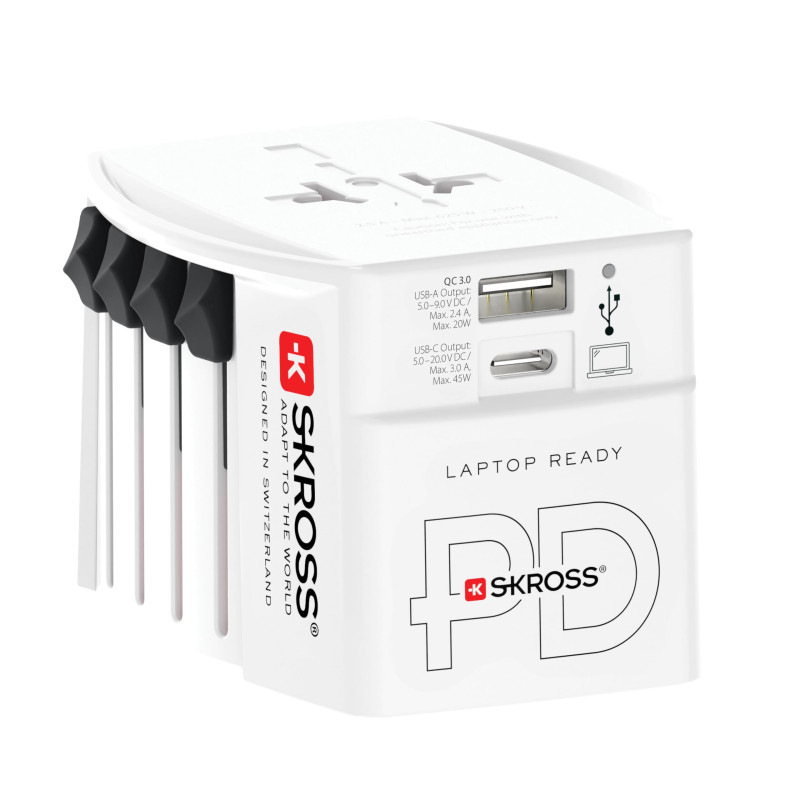 SKROSS - MUV AC45PD avec Câble Type C (160 cm) - Adaptateur Universel Type C et 1 x Type A 45 W - Tension et Puissance: 100V - 2 SKROSS - MUV AC45PD avec Câble Type C (160 cm) - Adaptateur Universel Type C et 1 x Type A 45 W - Tension et Puissance: 100V - 2