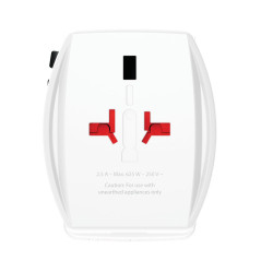 SKROSS - MUV AC45PD avec Câble Type C (160 cm) - Adaptateur Universel Type C et 1 x Type A 45 W - Tension et Puissance: 100V - 2