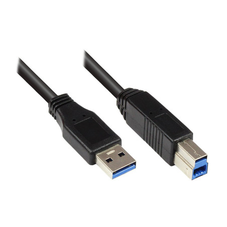 Good Connections 2510–025 connecteur/câble d'imprimante USB 2.0 mâle A vers mâle B, 0,25 m Gris USB 3.0 5,00 m Noir