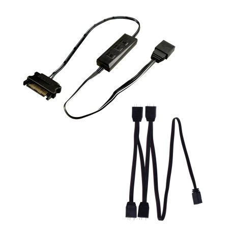 Xilence LQZ.ARGB_Set Cable, Mini Cable ARGB Control pour Composants PC LED ARGB (alimentations ARGB, refroidisseurs CPU ARGB, Ve