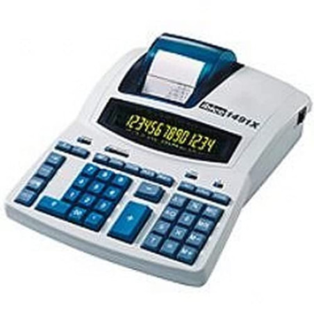 Ibico, Calculatrice imprimante professionnelle 1491X, Fonction de calcul, modification et impression, Blanc/bleu, 300 x 230 x 92