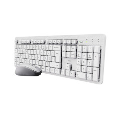 Trust ODY II Pack Clavier et Souris sans Fil AZERTY Français Silencieux, Touches Plates Flottantes, Récepteur USB Unique, Résist