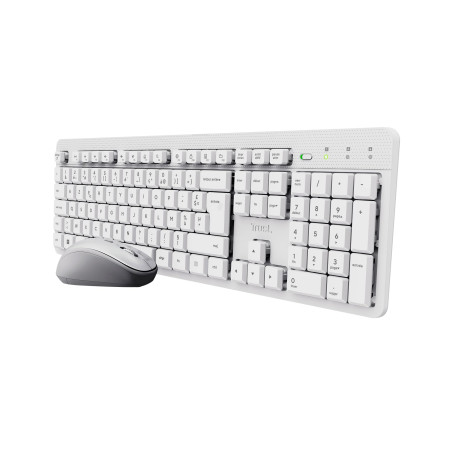 Trust ODY II Pack Clavier et Souris sans Fil AZERTY Français Silencieux, Touches Plates Flottantes, Récepteur USB Unique, Résist