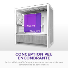 NZXT H3 Flow – Boîtier PC Gaming Micro-ATX – Flux d’air optimisé – 1 Ventilateur 120 mm Inclus – GPU Taille Standard – Rad. 280 