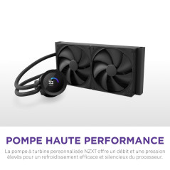 NZXT Kraken Plus 240 – Refroidisseur liquide AIO pour CPU – Radiateur 240mm – 2 x Ventilateurs F120P – Écran LCD carré personnal